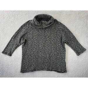 Cut Loose‎ Sweater Womens Large Green Black Textured Marled Lagenlook